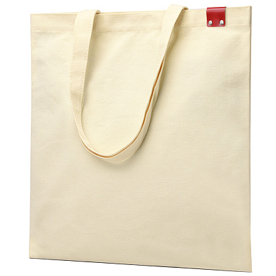 Сумка для покупок IVORY 325 г/м² с PU нашивкой  (Красный)