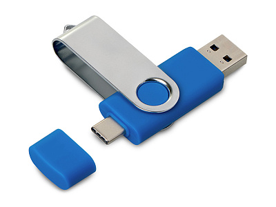 USB3.0/USB Type-C флешка на 16 Гб Квебек C (Синий)