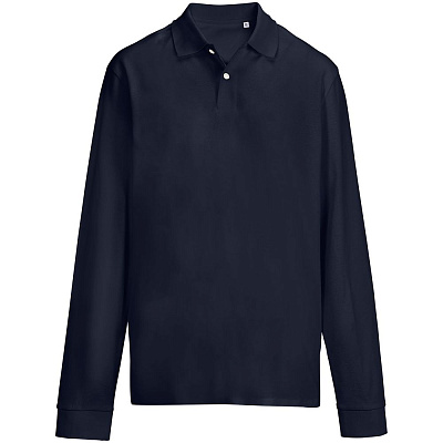 Рубашка поло унисекс с длинным рукавом Pacific LSL  (темно-синяя) (Кобальт)