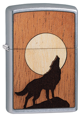 Зажигалка ZIPPO WOODCHUCK с покрытием Street Chrome™, латунь/сталь/дерево, серебристая, 38x13x57 мм (Разноцветный)