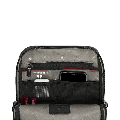 Сумка через плечо VICTORINOX Architecture Urban2 Crossbody Bag, черный, полиэстер/кожа, 22x9x28 см, 6 л