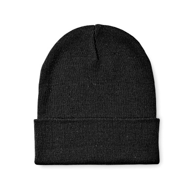Knitted beanie with cuff (Чёрный)