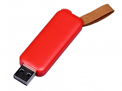 USB 3.0- флешка промо на 128 Гб прямоугольной формы, выдвижной механизм (Красный)