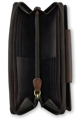 Кошелек KLONDIKE RUSH «Sheila», натуральная кожа в темно-коричневом цвете, 19 х 11 х 4 см