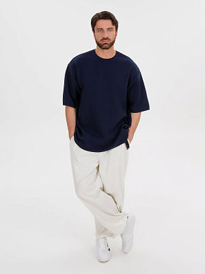 Джемпер с коротким рукавом Siluetti Volumica, темно-синий