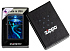Зажигалка ZIPPO Lock Ness с покрытием Black Light, латунь/сталь, черная, матовая 38x13x57 мм - Фото 6
