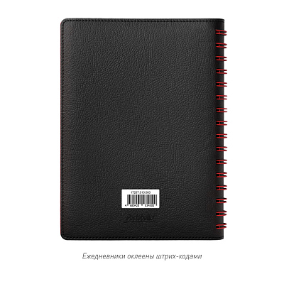 Ежедневник Vista недатированный, черный/красный