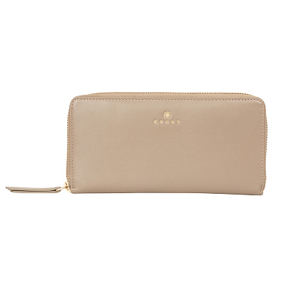 Кошелёк Cross Monaco Taupe, кожа наппа, гладкая, цвет бежевый, 19,5 x 10,2 x 2 см