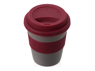 Стакан из бамбукового волокна Café (Серо-коричневый/красный бургунди)