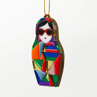 Ёлочная игрушка Матрешка с мозаикой (разноцветный)