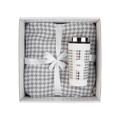 Плед "Ritz" , 140 х 200 см, серый с белым