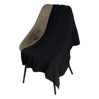 Плед Фадо (Fado) вязаный, темно-синий (без подарочной коробки)