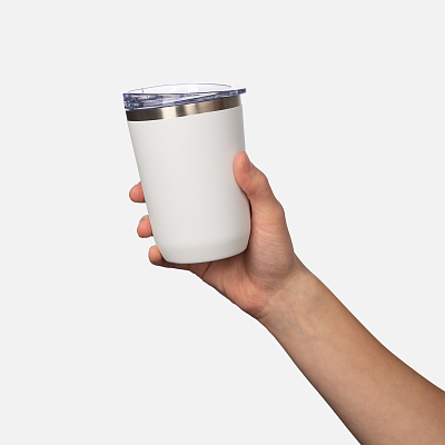 Термокружка вакуумная с керамическим покрытием Arctic, белый/серый