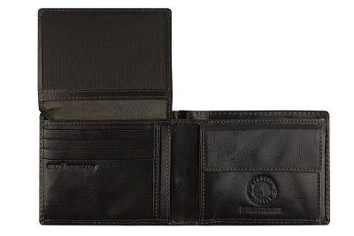 Бумажник KLONDIKE MOUNTAIN «Arthur», натуральная кожа в темно-коричневом цвете, 12,5 х 9,5 х 2,5 см