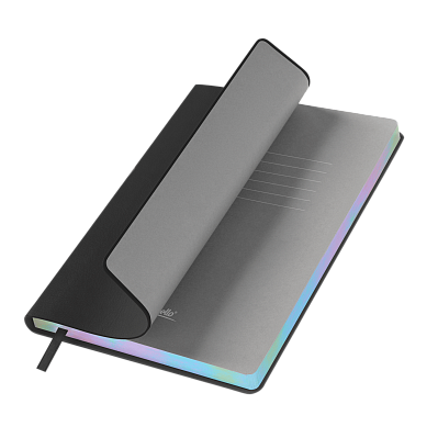 Ежедневник Galaxy недатированный, гибкая обложка, срез голограф. фольга, черный (Черный, серый, бежевый, многоцветный)