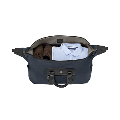 Дорожная сумка VICTORINOX Architecture Urban2 Weekender, синий, полиэстер/кожа, 24x56x30 см, 45 л