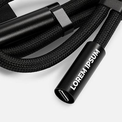 Кабель-ланьярд energyFlex Power Delivery 60 Вт, черный