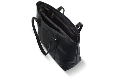 Сумка женская KLONDIKE RUSH «Lily», натуральная кожа в черном цвете, 42,5 х 29 х 13 см