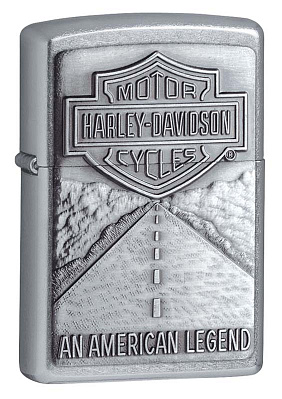 Зажигалка ZIPPO Harley-Davidson®, с покрытием Street Chrome™, латунь/сталь, серебристая, 38x13x57мм (Серебристый)