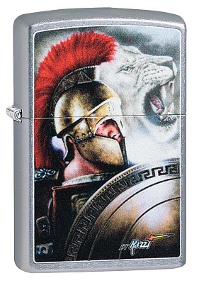 Зажигалка ZIPPO Mazzi® с покрытием Street Chrome, латунь/сталь, серебристая, 38x13x57 мм (Серебристый)