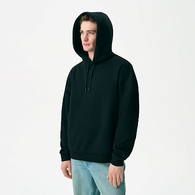 Худи релакс унисекс Баланс (Balance), с начесом, черный