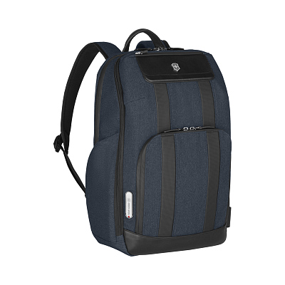 Рюкзак VICTORINOX Architecture Urban2 Deluxe Backpack 15”, синий, полиэстер/кожа, 31x23x46 см, 23 л