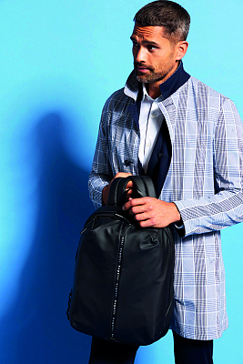 Рюкзак BUGATTI Blanc 15'', чёрный, тарпаулин/полиэстер, 32х15,5х45 см