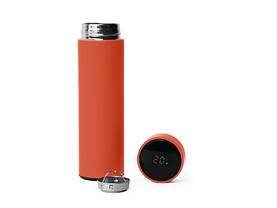 Термос FAMILY MARK LED, индикатор, soft touch