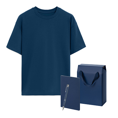 Набор с одеждой RUST (футболка, блокнот, ручка) , 3XL/4XL (Синий)