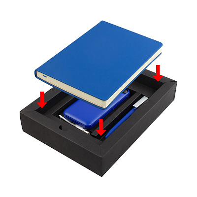 Набор подарочный "Total black", синий/темно-синий