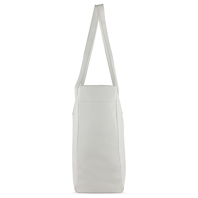 Сумка дорожная женская BUGATTI Elsa, белая, воловья кожа/полиэстер, 57х15х37 см