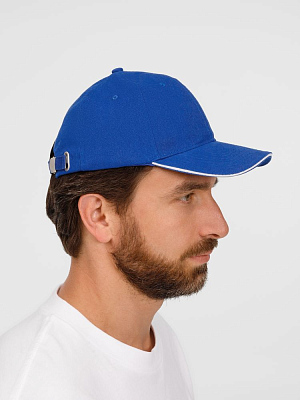 Бейсболка Buffalo, ярко-синяя с белым