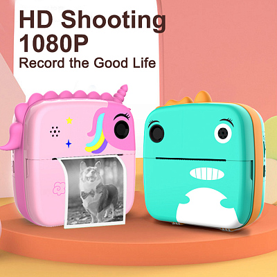 Детская камера c печатью фотографий Kid Joy Print Cam P23, бирюзовый