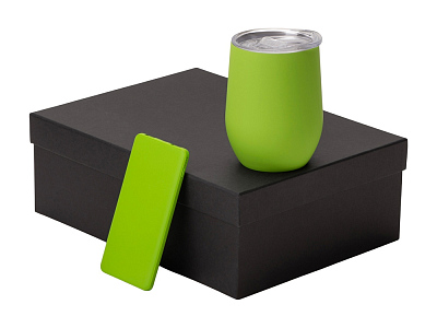 Подарочный набор COLOR IT с термокружкой и повербанком (Зеленое яблоко)