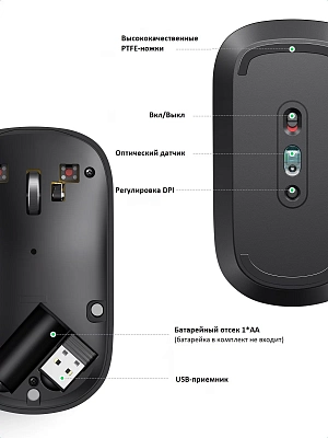 Мышь беспроводная Ugreen MU001, салатовый