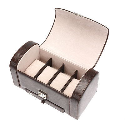 Шкатулка для часов и мужских аксессуаров Jardin D'Ete, цвет коричневый "змея", 26,5 x 13,0 x 13,5 см