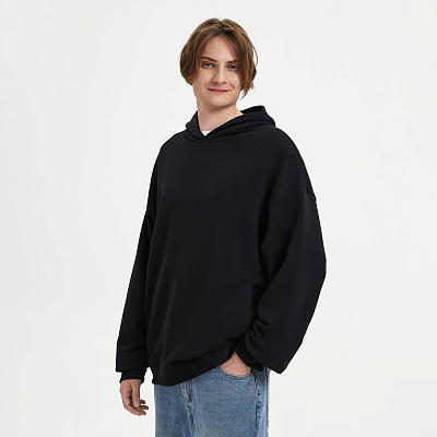 Худи оверсайз унисекс Фьюжн (Fusion), черный, размер 2XS (Чёрный)