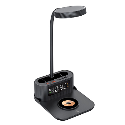 Лампа-органайзер Crolly c беспроводной зарядкой 15W, черный