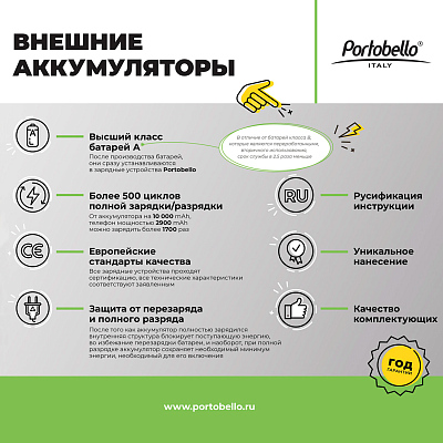 Внешний аккумулятор с подсветкой Скайлайн (Skyline), 5000 mAh, черный