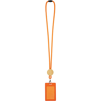 Шнурок для бейджа Tube Wood, оранжевый