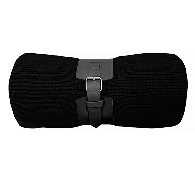 Плед  "Belt"; чёрный; 130 х 180 см; 100% акрил, с поясом (Чёрный)