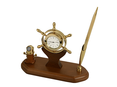 Настольный прибор У руля (Коричневый/золотистый)