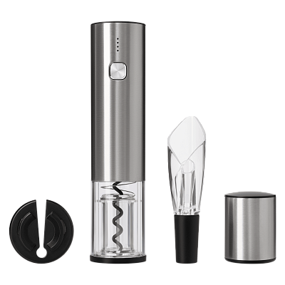 Набор для вина с электрическим штопором Vintaro, серебряный