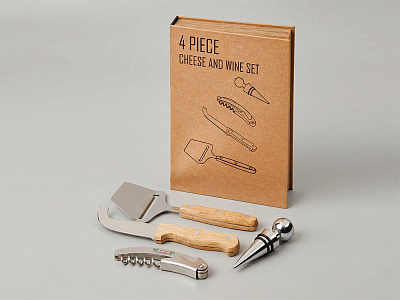 Подарочный набор для вина и сыра Reze (Натуральный/серебристый)