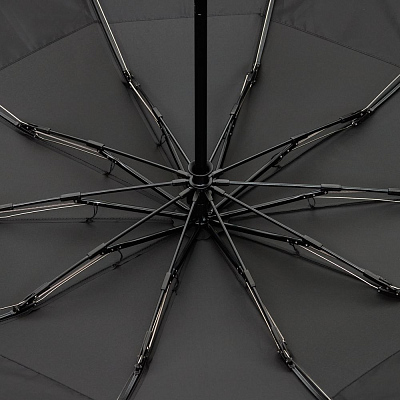 Зонт обратного сложения twoGether с двойным куполом, черный