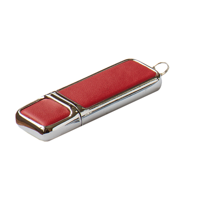 Кожа 01 Брусок кожаный, синий, 4Гб, переходник мини-универсальный