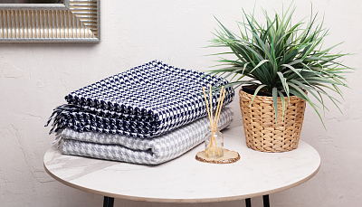 Плед "Ritz" , 140 х 200 см, серый с белым