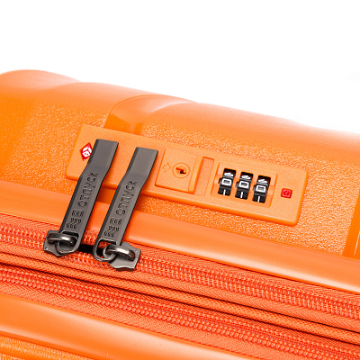 Чемодан TORBER В Отпуск, оранжевый, полипропилен, 36 х 21,5 х 55 см, 38 л