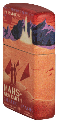 Зажигалка ZIPPO Mars Design с покрытием 540 Matte, латунь/сталь, красная, матовая, 38x13x57 мм