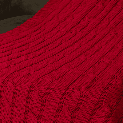 Плед Фадо (Fado) вязаный, красный (без подарочной коробки)